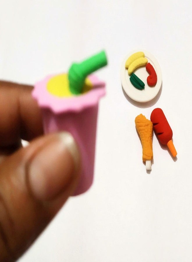 BriKSHi Fruit Fast Food & Ice-Cream Theme Popcorn Shaped Rubber Eraser Set for Kids (4 Eraser) Set of 1 - Image 4